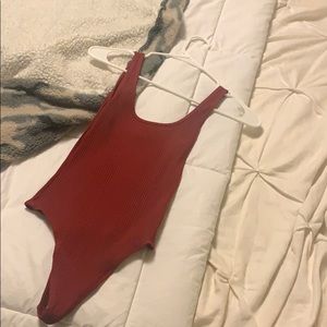 COPY - Aritzia Wilfred red bodysuit